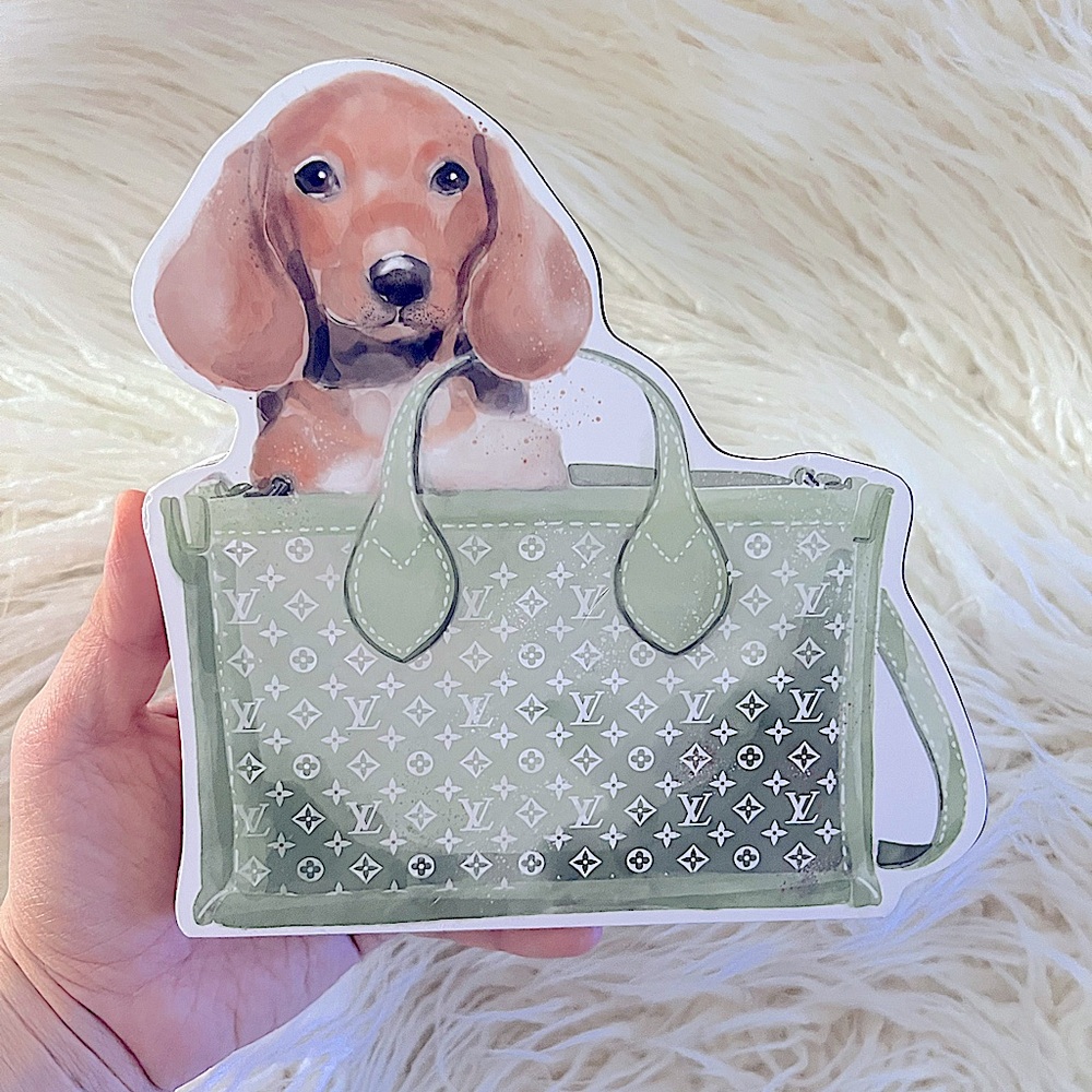 Designer-Inspired Green Dachshund Tote Accent by - Picture 3 of 3